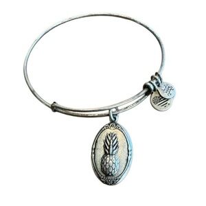Alex and Ani Silver Pineapple Charm Bracelet